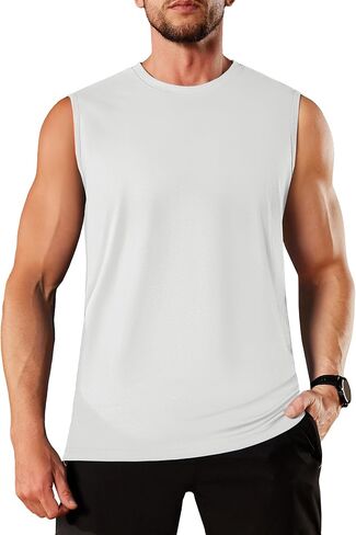 TACVASEN Tank Tops Men Sleeveless Shirts Cotton Workout Gym Athletic Muscle Casual Undershirts Summer Tank Tops Men in Kuwait