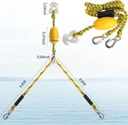 Heavy Duty Boat Tow Harness for Tubing Self Centering Boat Tow Rope with Stainless Steel Quick Connector for Boat Water Sport Water Ski Jet Ski Wakeboarding in Saudi Arabia