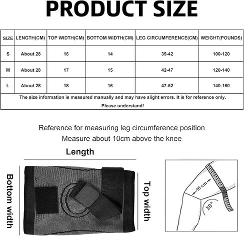 1 Pair Adjustable Knee Brace for Men & Women, Knee Compression Sleeve for Pain Relief, Knee Pads- Workout Sports Hiking Arthritis Joint Injury Recovery Running Meniscus Tear (Large) in Saudi Arabia