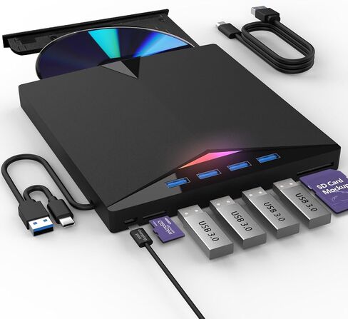 External Compatible Blur ay Drive Player Read/Write BD DVD CD Compatible Blu ray Burner USB 3.0 Type-C/Windows/Mac OS Laptop in Saudi Arabia