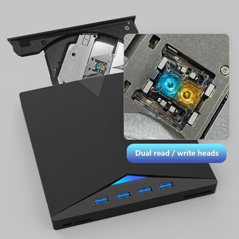 External Compatible Blur ay Drive Player Read/Write BD DVD CD Compatible Blu ray Burner USB 3.0 Type-C/Windows/Mac OS Laptop in Saudi Arabia