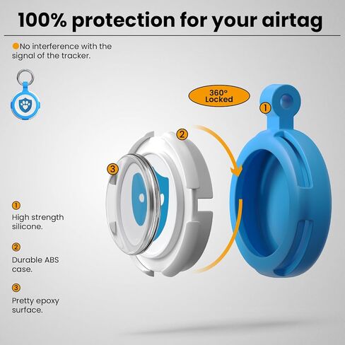 حامل AirTag مقاوم للماء لملحقات سلسلة مفاتيح Apple Air Tag Case باللون الأسود in Saudi Arabia