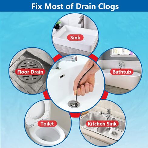 Drain Snake 30 Inch Hair Drain Clog Remover, Durable Nylon Sink Snake Drain Hair Removal Tool Hair Catcher for Unclogging Kitchen & Bathroom Sink, Bathtub, Shower Drain Hair Clogs (5 Pack) in Saudi Arabia