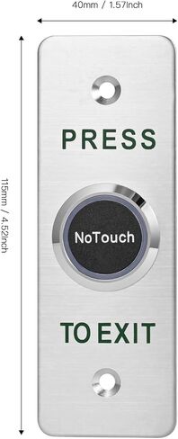 No-Touch Infrared Exit Button with Green LED, Indoor Stainless Steel Panel Access Control Switch, Featuring NC, COM, and NO Outputs – Perfect for Door Security and Convenience (SNT886-115X40 mm) in Saudi Arabia