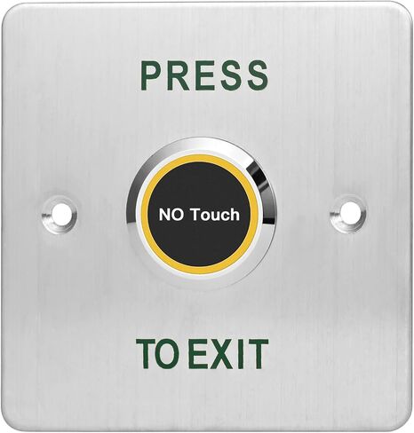 No-Touch Infrared Exit Button with Green LED, Indoor Stainless Steel Panel Access Control Switch, Featuring NC, COM, and NO Outputs – Perfect for Door Security and Convenience (SNT886-115X40 mm) in Saudi Arabia