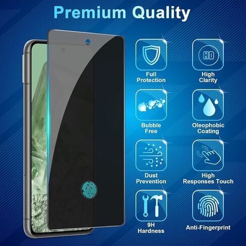 [عبوتان + عبوتان] واقي شاشة للخصوصية Pixel 9 Pro XL، عبوتان من الأفلام المقواة للخصوصية مع عبوتين من الزجاج المقسى لعدسة الكاميرا، وضوح عالي، خالٍ من الفقاعات، حماية ضد التجسس لواقي شاشة Google Pixel 9 Pro XL 5G in Saudi Arabia