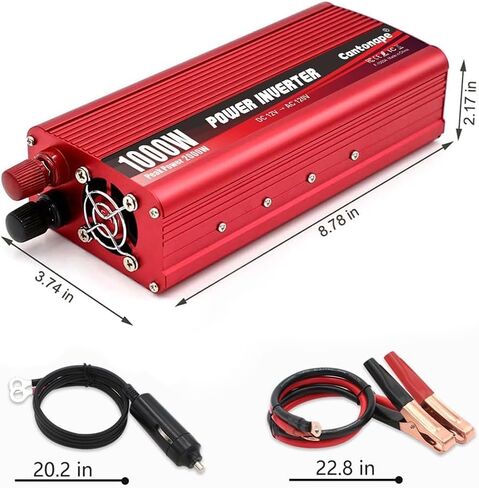 800W/2000W(Peak) DC 12V to 110V AC Power Inverter Converter with 3.1A USB Car Adapter and Cigarette Lighter for Car Home Laptop Truck in Saudi Arabia