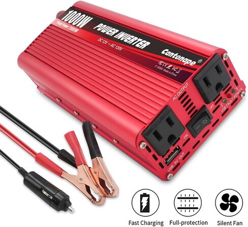 800W/2000W(Peak) DC 12V to 110V AC Power Inverter Converter with 3.1A USB Car Adapter and Cigarette Lighter for Car Home Laptop Truck in Saudi Arabia