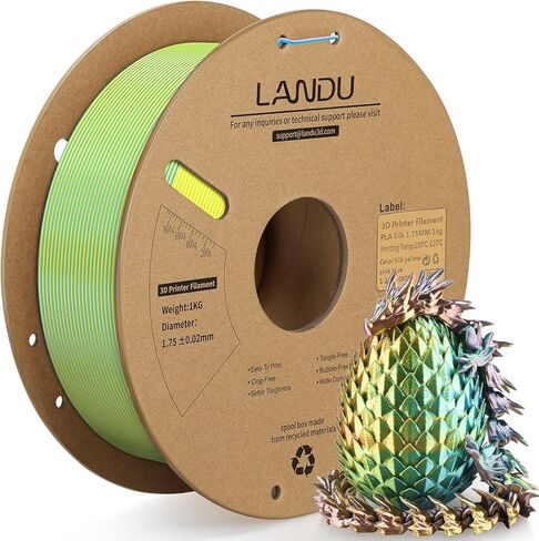 LANDU Silk Dual Color PLA Filament 1.75mm 1KG, 3D Printer Filament Dimensional Accuracy +/- 0.02mm, Coextrusion Filament PLA Shiny Filament Fits for Most FDM 3D Printers,1KG Spool (2.2lbs) Red Black in Kuwait