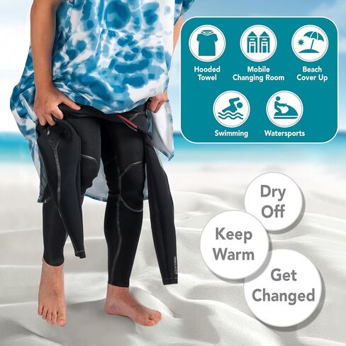 SUN CUBE Surf Poncho Changing Robe with Hood, Quick Dry Microfiber Wetsuit Changing Towel with Pocket for Surfing Men Women in Saudi Arabia