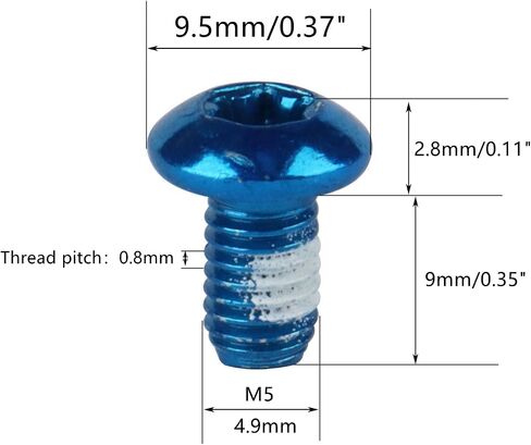 Stainless Steel Bicycle Rotor Bolts, Torx M5x9mm, Disc Brake Screws, Pack of 12 in Kuwait