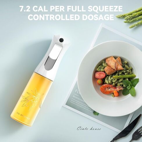 Oil Sprayer for Cooking -200ml Glass Olive Oil Sprayer - Oil Sprayer - Continuous Spray With Portion Control - Cooking Sprayer - Oil Spray Bottle - Kitchen Gadgets for Air Fryer, Salad, Cooking in Saudi Arabia