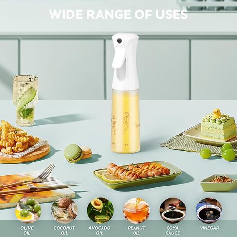 Oil Sprayer for Cooking -200ml Glass Olive Oil Sprayer - Oil Sprayer - Continuous Spray With Portion Control - Cooking Sprayer - Oil Spray Bottle - Kitchen Gadgets for Air Fryer, Salad, Cooking in Saudi Arabia