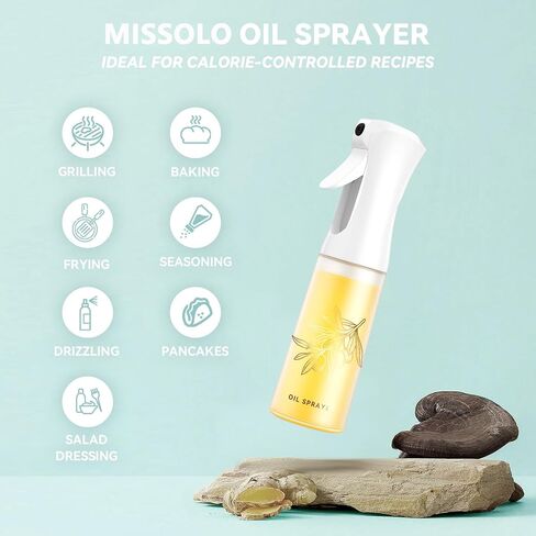 Oil Sprayer for Cooking -200ml Glass Olive Oil Sprayer - Oil Sprayer - Continuous Spray With Portion Control - Cooking Sprayer - Oil Spray Bottle - Kitchen Gadgets for Air Fryer, Salad, Cooking in Saudi Arabia