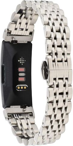 Chofit Metal Bracelet Compatible with Fitbit Inspire/Inspire HR/Inspire 2 Bands, Stainless Steel Replacement Strap Wristband Accessories for Inspire Tracker for Women (Silver-Gold) in Saudi Arabia