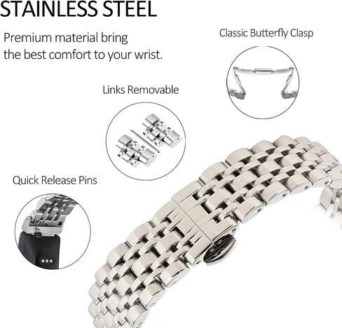Chofit Metal Bracelet Compatible with Fitbit Inspire/Inspire HR/Inspire 2 Bands, Stainless Steel Replacement Strap Wristband Accessories for Inspire Tracker for Women (Silver-Gold) in Saudi Arabia