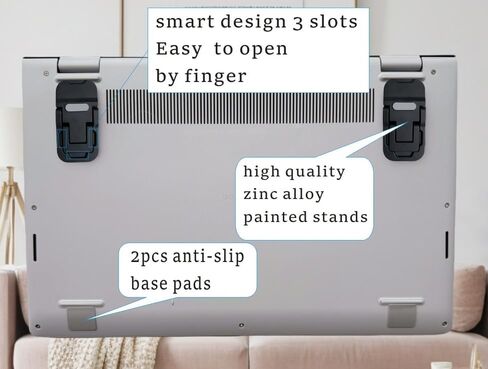 2Pcs Universal Laptop Table Stand Portable Mimi Anti-Slip Zinc Alloy Keyboard Lift Stable Keyboard Riser Multi Function As Phone Back Holder -Sliver in Saudi Arabia