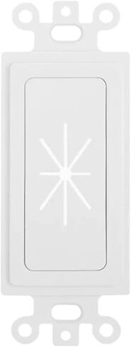 Cmple - 3 Port Decorator Wall Plate Insert, 1-Gang Keystone Wall Plate, Standard Keystone Jack Single Gang Wall Plate - White in Saudi Arabia