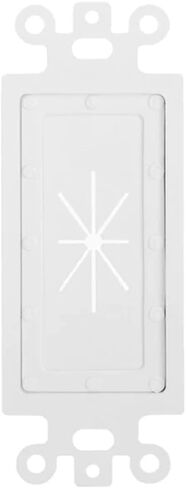 Cmple - 3 Port Decorator Wall Plate Insert, 1-Gang Keystone Wall Plate, Standard Keystone Jack Single Gang Wall Plate - White in Saudi Arabia