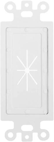 Cmple - 3 Port Decorator Wall Plate Insert, 1-Gang Keystone Wall Plate, Standard Keystone Jack Single Gang Wall Plate - White in Saudi Arabia