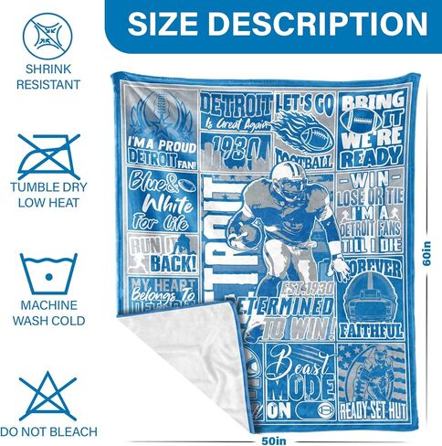 Football Gifts for Men Women, Sports Football Style Blanket for Team Fans, Football Decor Throw Blanket for Sofa Couch Bed Living Room 60"x50" in Saudi Arabia