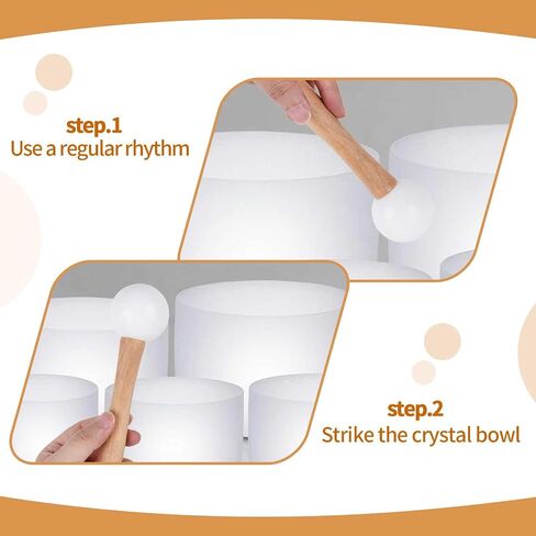 Singing Bowl Mallet, Crystal Singing Bowl Mallet, Meditation Sound Bowl Mallet with Wooden Handle, Rubber Ball Striker Mallet for Buddhist Meditation Yoga Chime in Saudi Arabia