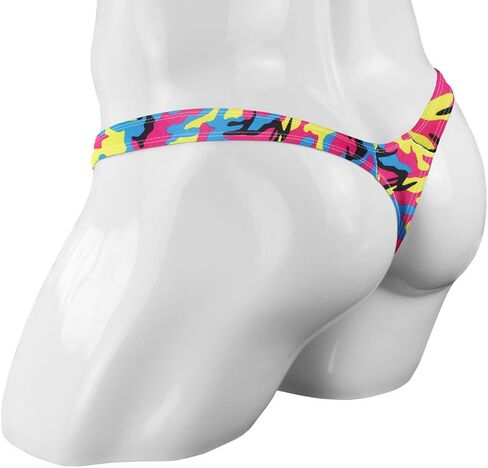 Men's Colorful G-String Thongs Colorful Printing Swimming T-Shaped Panties in Kuwait