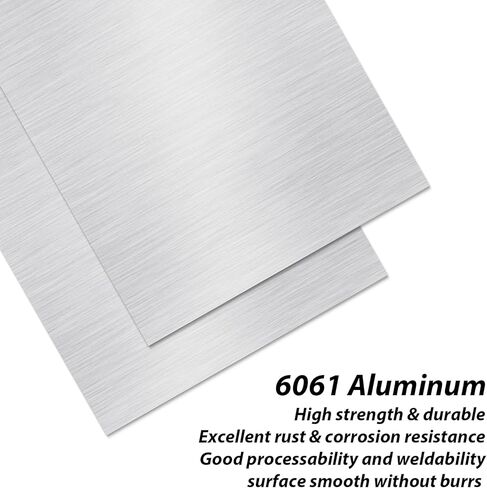 2 قطعة 7 × 14 × 1/4 (0.24 بوصة) لوحة ألومنيوم من صفائح الألومنيوم المعدنية 6061 لوحة معدنية من الألومنيوم مغطاة بطبقة واقية، مصقولة بدقة ومزيلة للأزيز in Kuwait