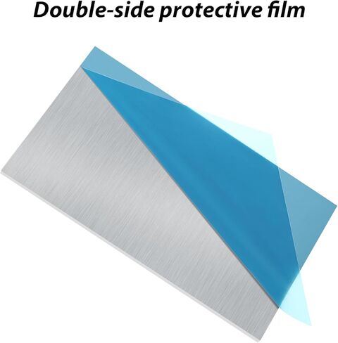 2 قطعة 7 × 14 × 1/4 (0.24 بوصة) لوحة ألومنيوم من صفائح الألومنيوم المعدنية 6061 لوحة معدنية من الألومنيوم مغطاة بطبقة واقية، مصقولة بدقة ومزيلة للأزيز in Kuwait