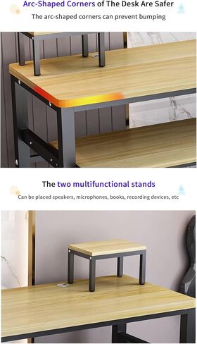 Music Studio Recording Desk with 1 Piano Keyboard Tray, Music Production Workstation, Home Office Furniture Wooden Table (Black Board + Black Frame, 63 inches) in Kuwait