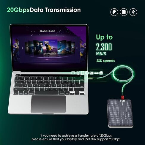 120Gbps Bandwidth for Thunderbolt 5 Cable 2.3FT, Support 80Gbps, PD 240W, 16K / 8K@60Hz, 4K@540Hz, USB C Video Display Cable for Thunderbolt 4/3, iPhone 16/15, Docking, SSD, USB4 in Saudi Arabia
