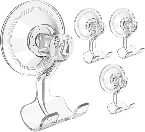 VIS'V Suction Cup Razor Holder, Clear Suction Razor Hooks Shower Wall Removable Reusable Suction Razor Hanger Bathroom Blade Shaver Holder for Men and Women 2 Pcs in Kuwait