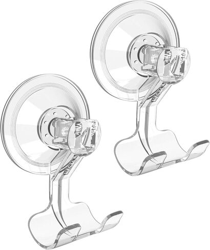 VIS'V Suction Cup Razor Holder, Clear Suction Razor Hooks Shower Wall Removable Reusable Suction Razor Hanger Bathroom Blade Shaver Holder for Men and Women 2 Pcs in Kuwait
