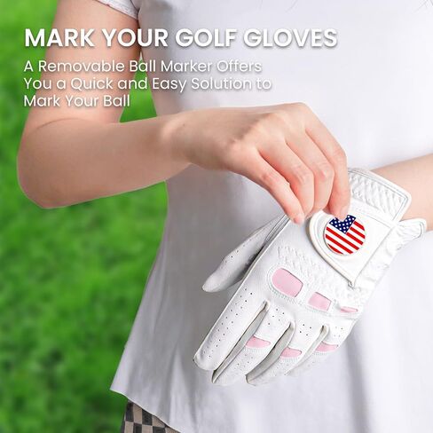 Amy Sport Women's Golf Gloves Left Hand Right with Ball Marker Value 2 Pack, All Weather Grip Rain Soft Leather Pink Size Small Medium Large XL in Saudi Arabia
