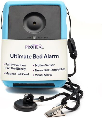 Bed Alarm for Elderly Dementia Patients, Sensor, Magnet, Nurse Bell -Chair and Bed Alarm and Fall Prevention for Elderly - Fall Alert Devices for Elderly - Chair Alarm Includes 9V Battery in Kuwait