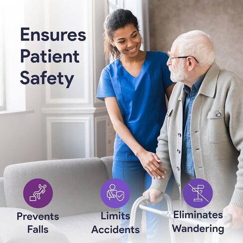 Bed Alarm for Elderly Dementia Patients, Sensor, Magnet, Nurse Bell -Chair and Bed Alarm and Fall Prevention for Elderly - Fall Alert Devices for Elderly - Chair Alarm Includes 9V Battery in Kuwait