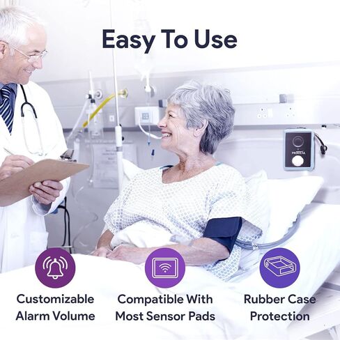 Bed Alarm for Elderly Dementia Patients, Sensor, Magnet, Nurse Bell -Chair and Bed Alarm and Fall Prevention for Elderly - Fall Alert Devices for Elderly - Chair Alarm Includes 9V Battery in Kuwait
