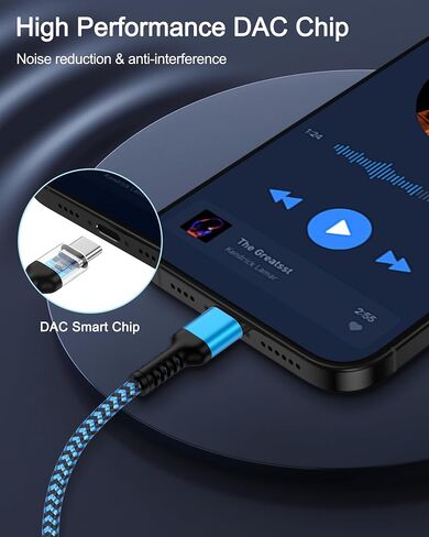 سلك iPhone 15 Aux للسيارة، سلك USB C Aux من النوع C إلى 3.5 مم كابل ذكر جاك مساعد صوتي، كابل ستيريو مساعد OX مضفر إلى USBC لـ Apple 16 Pro Max، 16 Pro، 16 Plus، 16، 15Pro Max، 15Plus، 15Pro in Kuwait