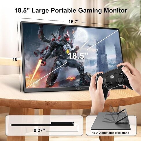 Laptop Screen Extender Monitor Portable, 15.6'' FHD 1080P Triple Screen Laptop Monitor Extender with HDMI, One-Cable Connection for 13.3-16" USB-C Laptops, Mac, 235° Rotation and Adjustable Kickstand in Saudi Arabia