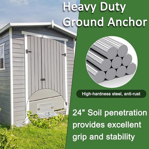 24'' Mobile Home Anchors, Set of 4 Ground Anchors Screw in with Brackets and Drill Bit Storage Shed Anchor Kit Swing Anchor Kits Heavy Duty Spiral Garden Earth Anchors for Trampoline Fence in Kuwait
