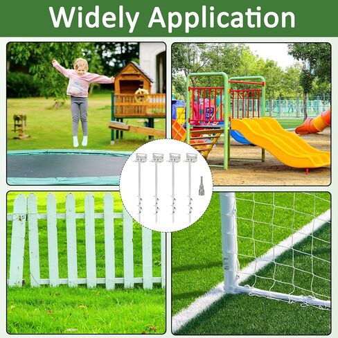 24'' Mobile Home Anchors, Set of 4 Ground Anchors Screw in with Brackets and Drill Bit Storage Shed Anchor Kit Swing Anchor Kits Heavy Duty Spiral Garden Earth Anchors for Trampoline Fence in Kuwait