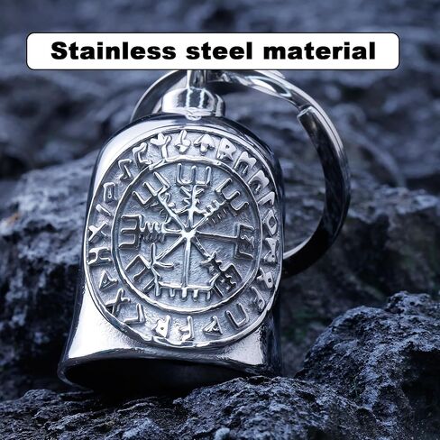 Motorcycle Viking Bell - Motorcycle Angel Bell for Men and Women, Motorcycle Accessories (Black Silver) in Kuwait