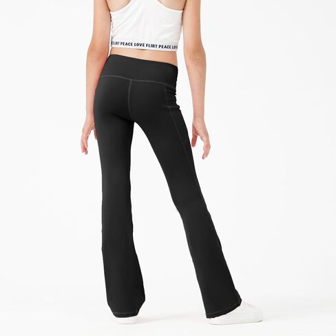 Girls Flare Leggings Bootcut Yoga Pants for Youth with Pocket Bell Bottom High Waist Athletic Workout Tights 3 Pack in Saudi Arabia