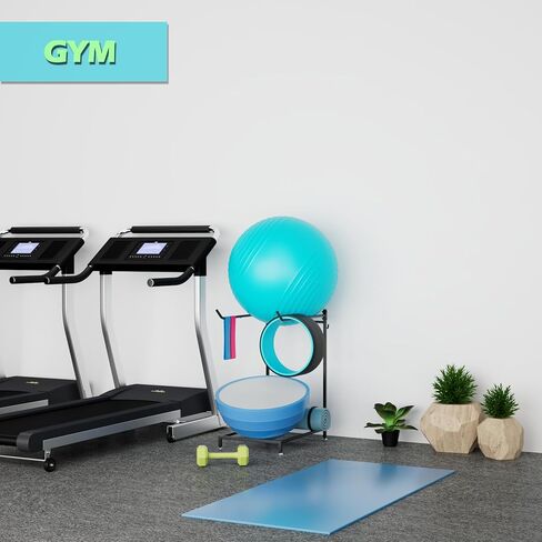 حامل كرة التمرين - حامل كرة طبية لتخزين سجادة اليوجا لكرة اليوجا مقاس 85 سم، حامل كرة ثبات منظم كرة المرآب لصالة الألعاب الرياضية المنزلية in Kuwait