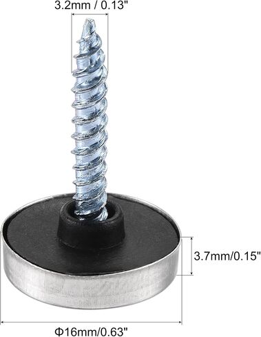 uxcell Mirror Screws, 14mm/0.55", 28pcs Decorative Cap Fasteners Cover Nails, Wire Drawing, Silver Tone 201 Stainless Steel in Saudi Arabia