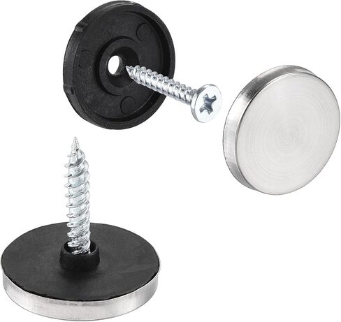 uxcell Mirror Screws, 14mm/0.55", 28pcs Decorative Cap Fasteners Cover Nails, Wire Drawing, Silver Tone 201 Stainless Steel in Saudi Arabia