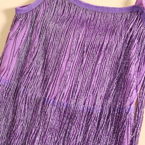Toddler Kids Girls Sleeveless Sequin Fringe Dress Zip Back Little Girls Tasseled Sparkling Party Latin Dance Dress in Kuwait