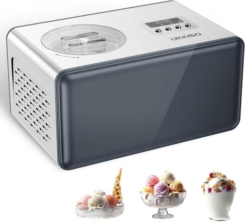 2-in-1 Ice Cream Maker & Yogurt Maker: 1.6Qt Automatic Ice Cream Maker Machine with Yogurt Mode, Stainless Steel Homemade Soft Serve Ice Cream Machine with Compressor for Home, Christmas Gift in Saudi Arabia