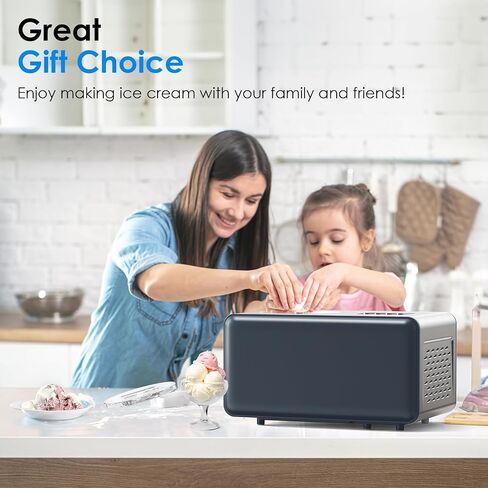 2-in-1 Ice Cream Maker & Yogurt Maker: 1.6Qt Automatic Ice Cream Maker Machine with Yogurt Mode, Stainless Steel Homemade Soft Serve Ice Cream Machine with Compressor for Home, Christmas Gift in Saudi Arabia