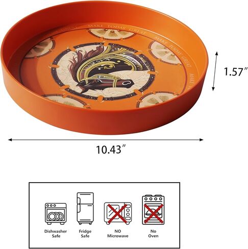 Multifunctional Tray, Service Tray, Commercial Serving Tray, Round Tray for Candles, Breakfast in Bed (Black) in Saudi Arabia